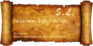 Spielman Lóránt névjegykártya
