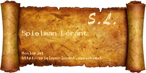Spielman Lóránt névjegykártya